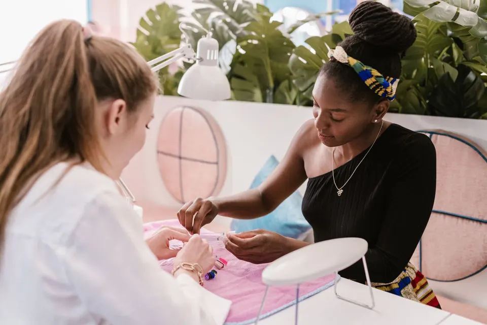 Stock photograph of a manicure or nail appointment