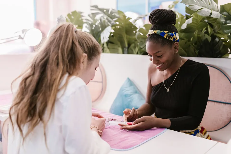 Stock photograph of a manicure or nail appointment